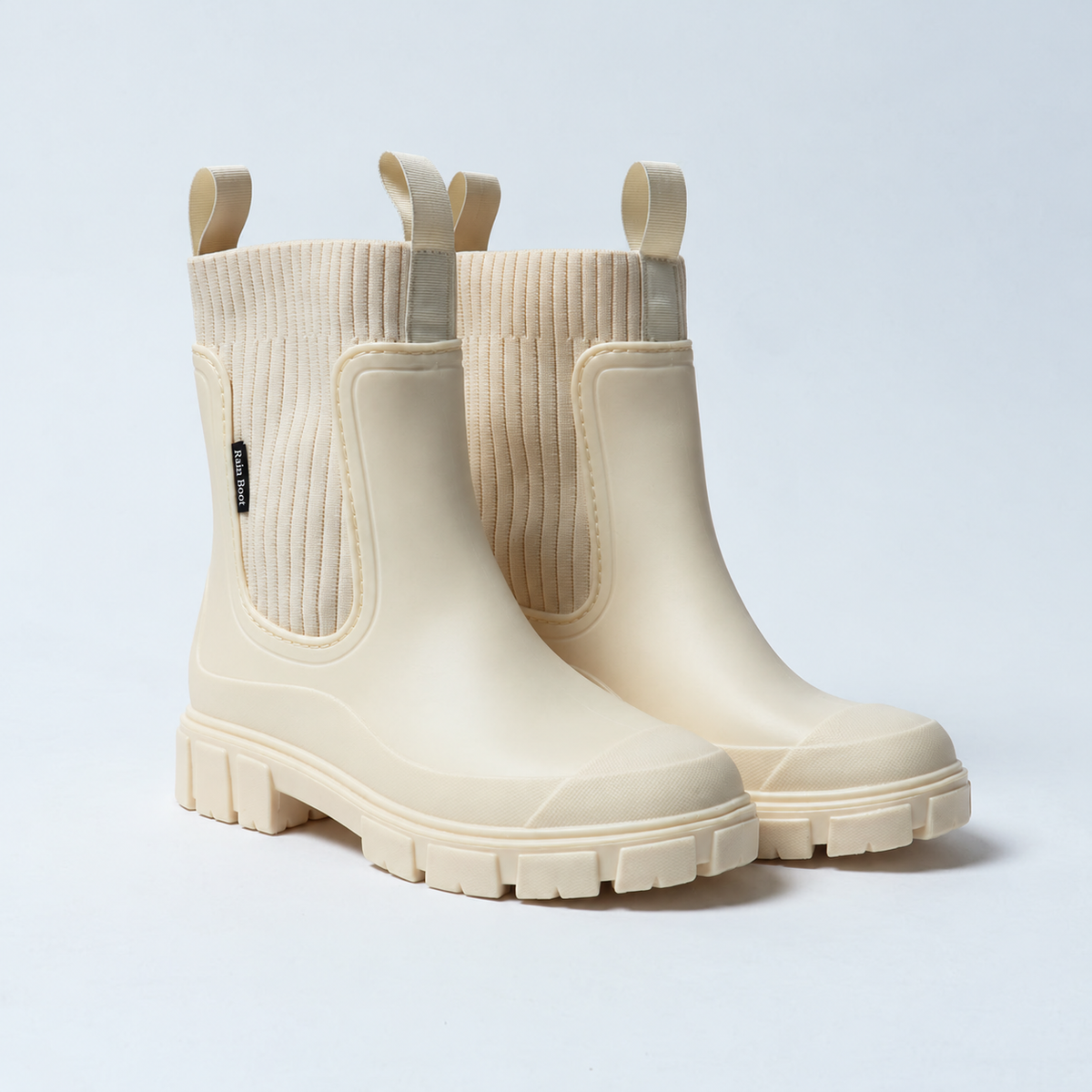 Soft Ivory — Chelsea Rain Boot pair