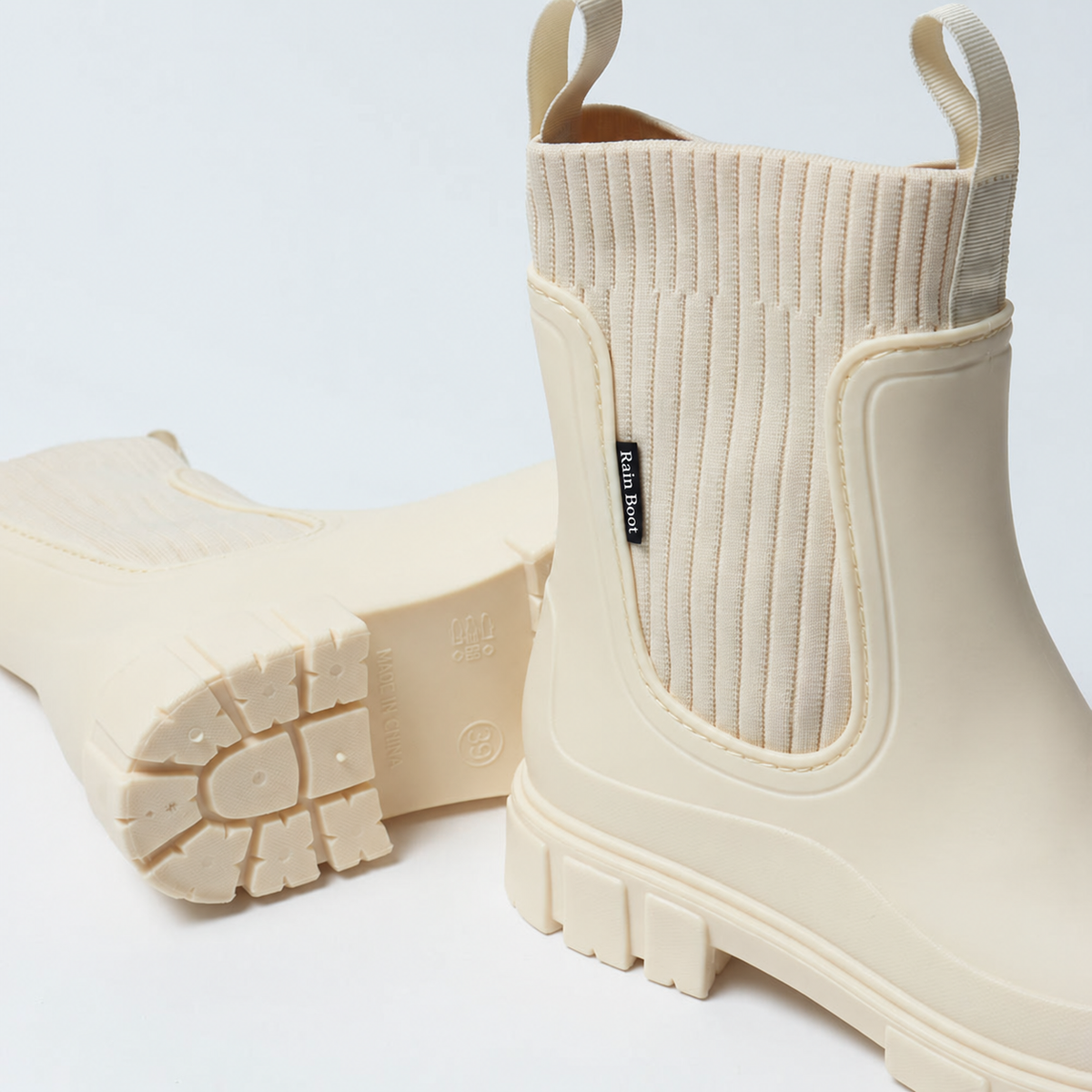 Soft Ivory — Chelsea Rain Boot detail