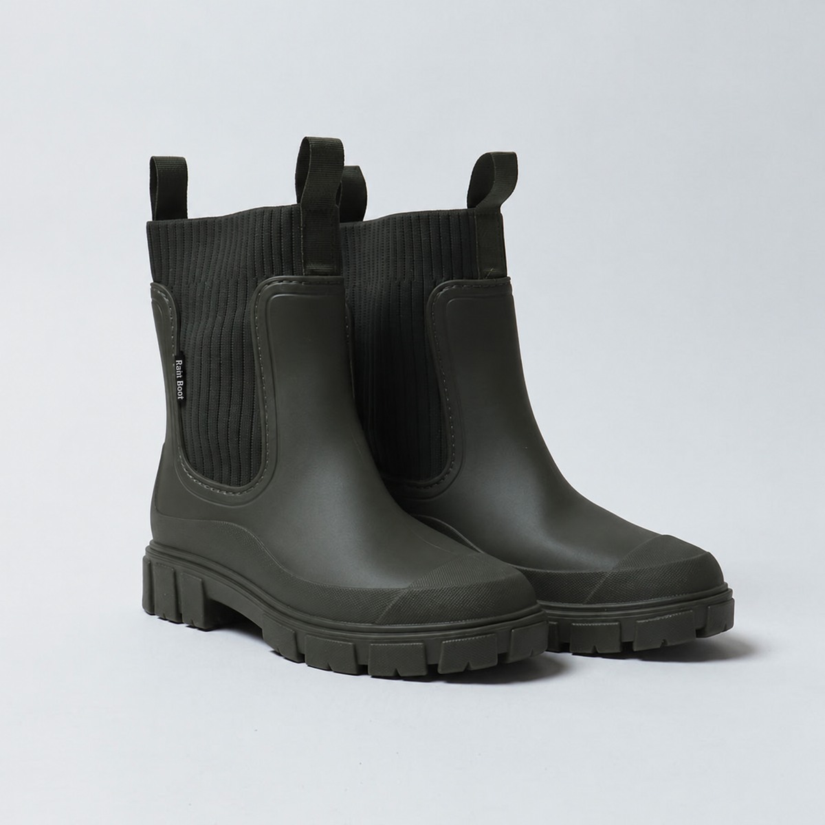 Woodland Olive — Chelsea Rain Boot pair